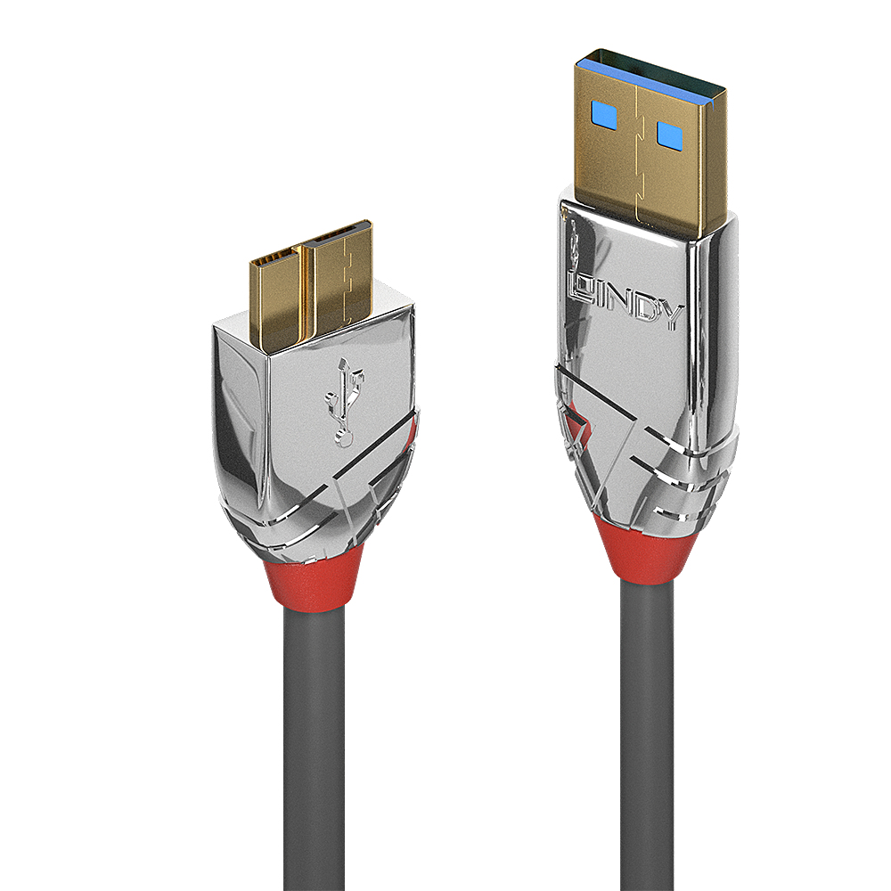 Image of Lindy 0,5m USB 3.0 Type A to Micro-B Cable, Cromo Line