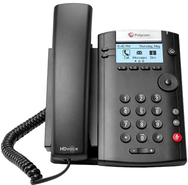POLY  VVX 201 2-line Desktop Phone with dual 10/100 Ethernet ports. PoE