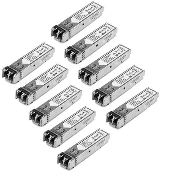 StarTech.com 10 pack HPE J4858C Compatible SFP Module - 1000BASE-SX - 1GbE Multi Mode Fiber Optic Transceiver - 1GE Gigabit Ethernet SFP - LC 550m - 850nm - DDM HPE 1400, 1700, 1820