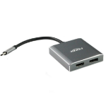 4Cabling 005.004.0205 video cable adapter 0.2 m USB Type-C HDMI + DisplayPort Black