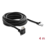 DeLOCK GigE Camera Cable RJ45 plug 90° angled with screws, connector length 28 mm to RJ45 plug Cat.6 S/FTP 4 m black