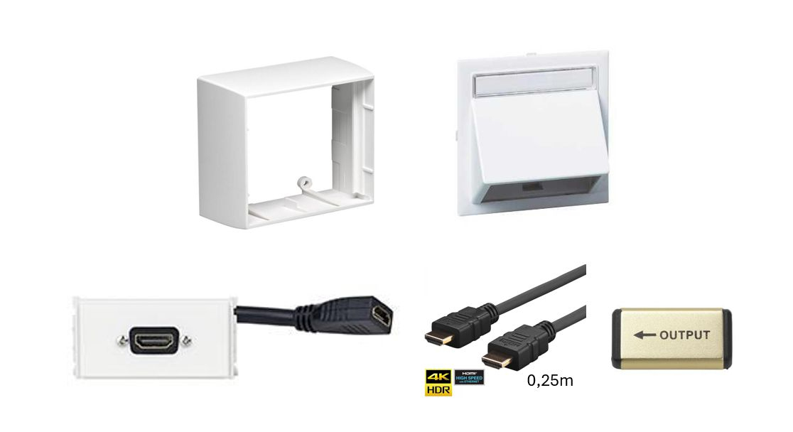 Wall Connection Box HDMI +  AMP, with Thorsman wall box . thumbnail