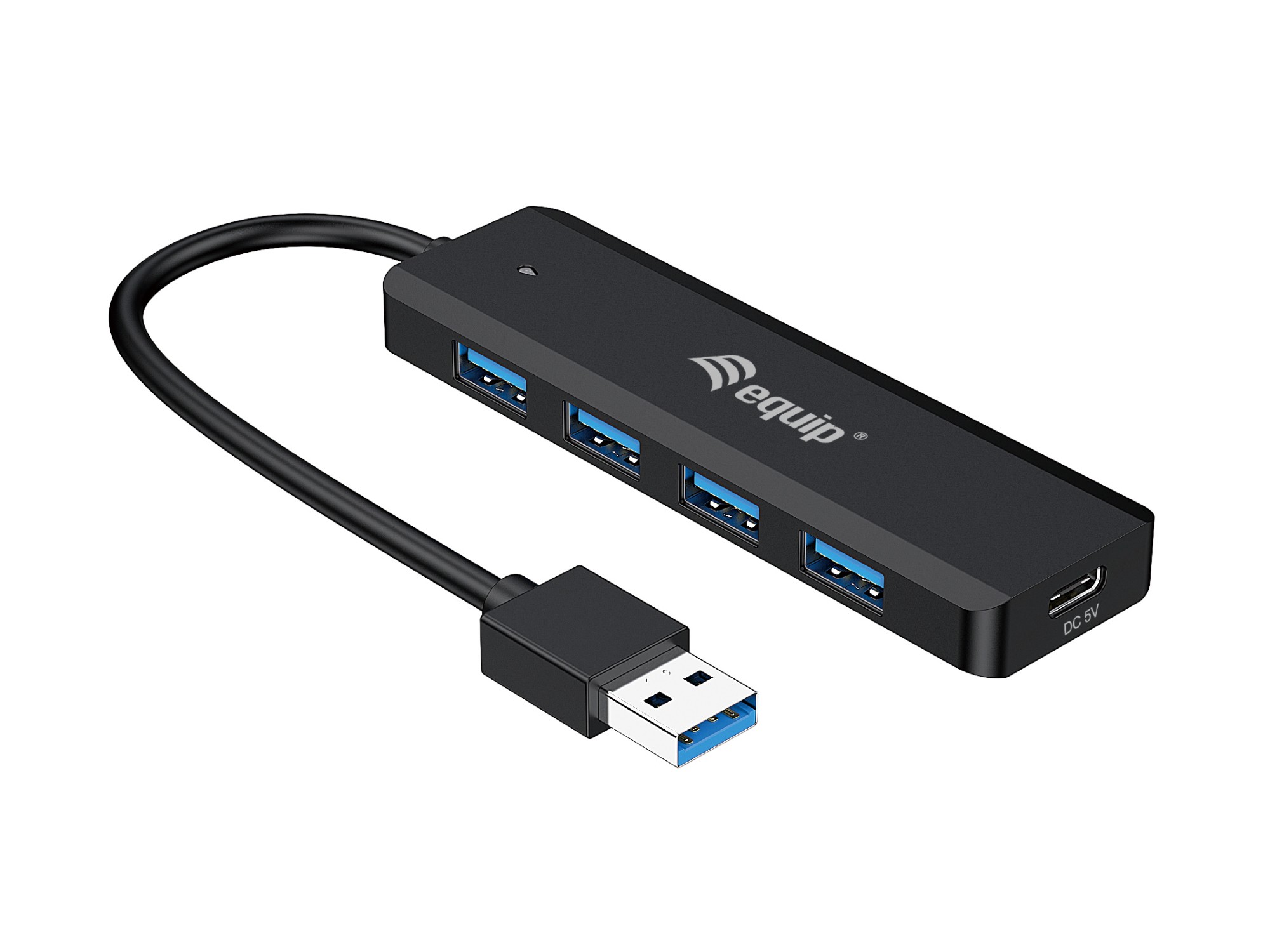 Photos - Card Reader / USB Hub Equip 4-Port USB 3.2 Gen 1 Hub with USB-C Adapter 128959 