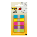 Post-It Flags, Assorted Bright Colors, 1/2 in Wide, 100/On-the-Go Dispenser self adhesive flags 100 sheets