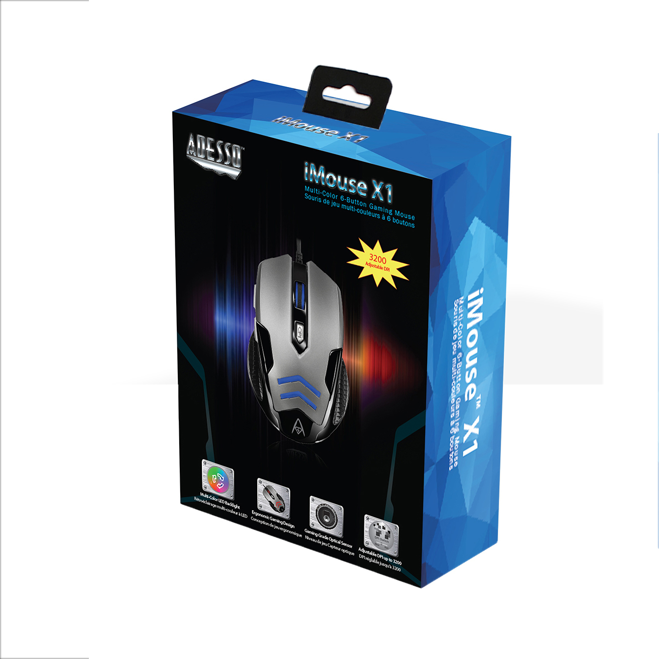 Adesso Multi-Color 6-Button Gaming Mouse