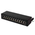 LogiLink NP0017 CAT.6 PATCH PANEL 12 PORT SHIELDED, DESKTOP, BLACK, LOGILINK