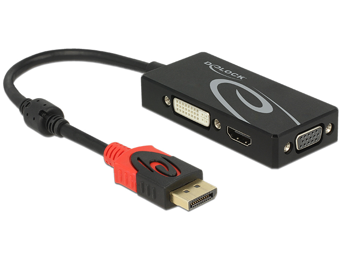 62902 DELOCK Videokonverter - DisplayPort - DVI, HDMI, VGA