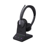 Yealink (WH64 Dual UC) Unified Communication Certified  DECT Wireless Headset, Dual, 3-mic Beamforming Noise Cancellation, Busylight, DECT Base, Cables, Carry B