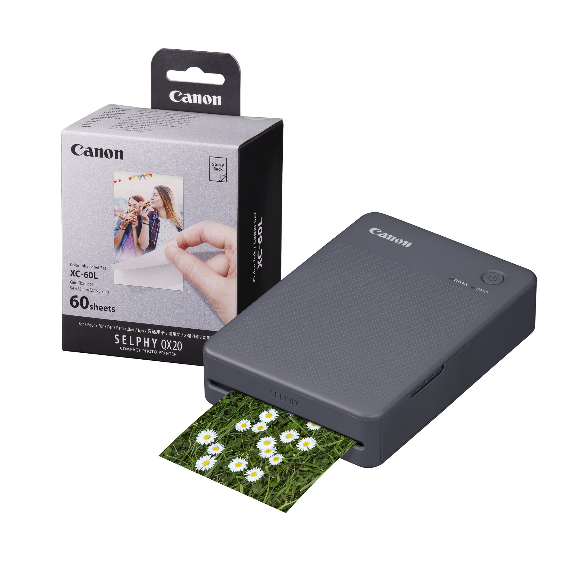 Canon Selphy QX20 Instant Photo Printer - Dark Grey - Printer + 60 Sho