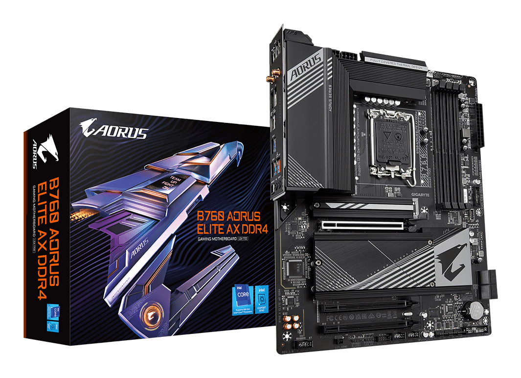 GIGABYTE B760 AORUS ELITE AX DDR4 Motherboard - Supports Intel Core 14