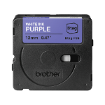 Brother BTAGF35 12MM WHITE ON PURPLE TAPE