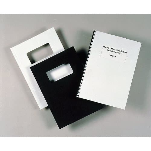 GBC LeatherGrain Binding Covers 250gsm with window A4 Blue (50)