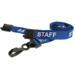 Digital ID 15mm Recycled Blue Staff Lanyards with Breakaway and Plastic J Clip (Pack of 100)