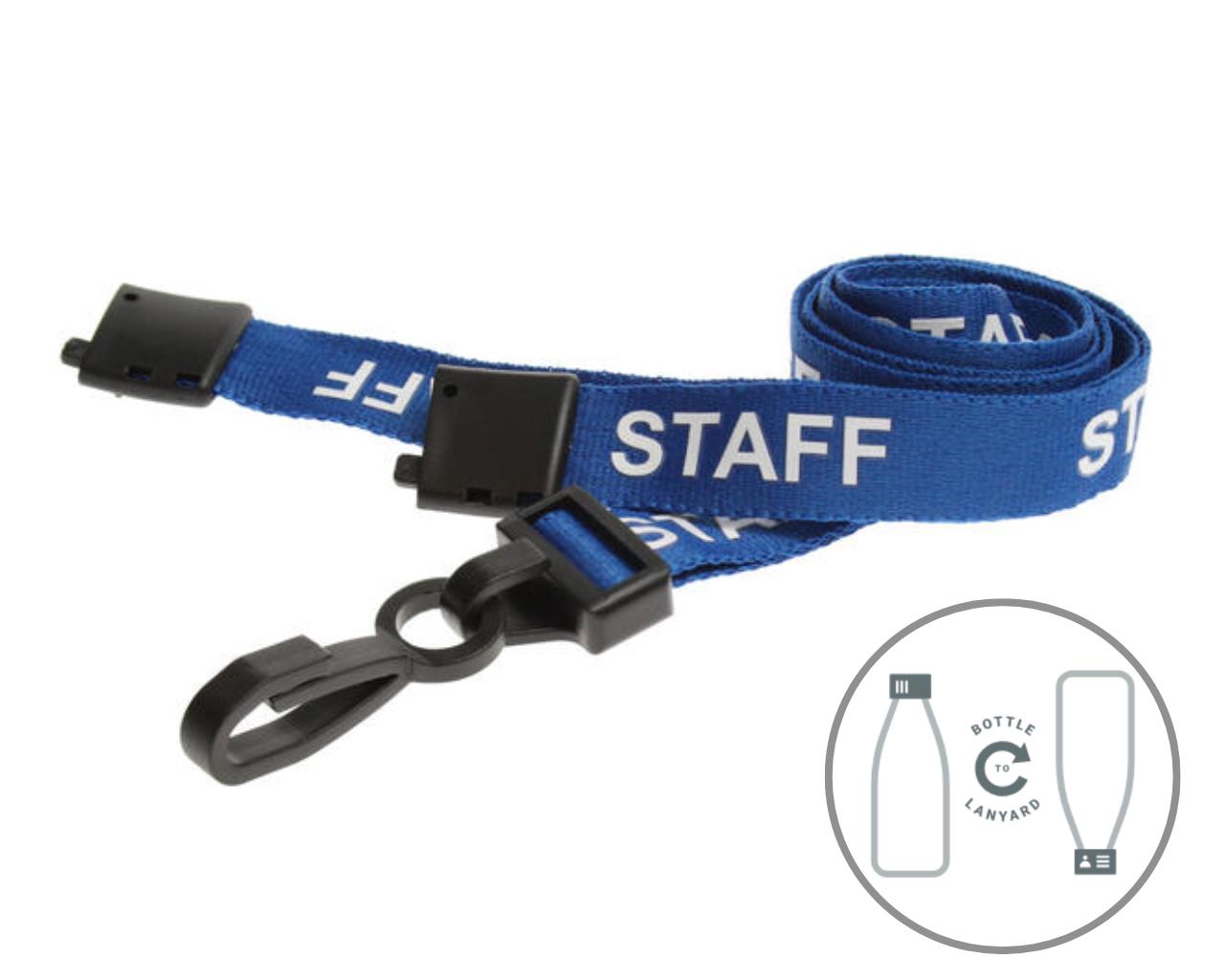 Image of Digital ID 15mm Recycled Blue Staff Lanyards with Breakaway and...