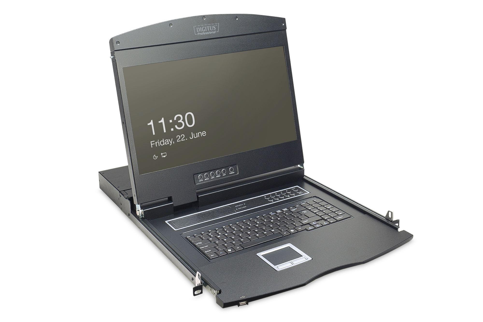 Digitus Modular console with 19" TFT (48,3cm), 16-port KVM & Touchpad, german keyboard