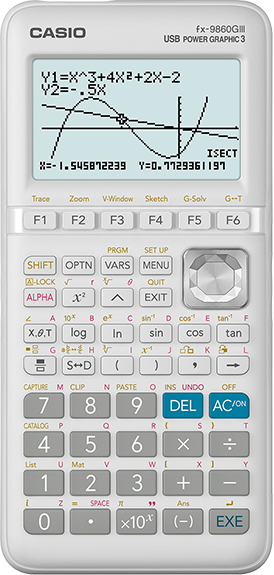 Image of Casio FX-9860GIII calculator Pocket Graphing White