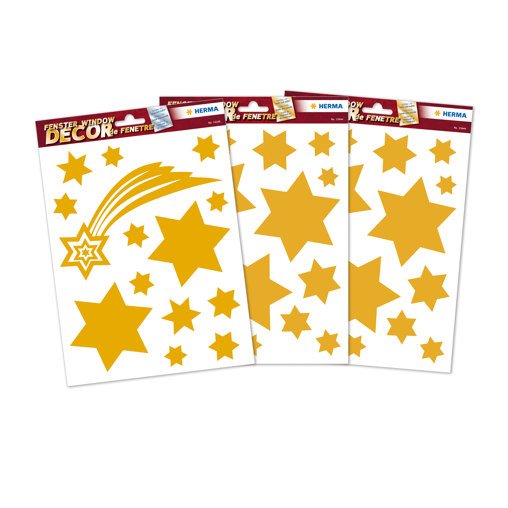 Image of Herma 15545 - Gold - Stars pattern - Removable - Window -...