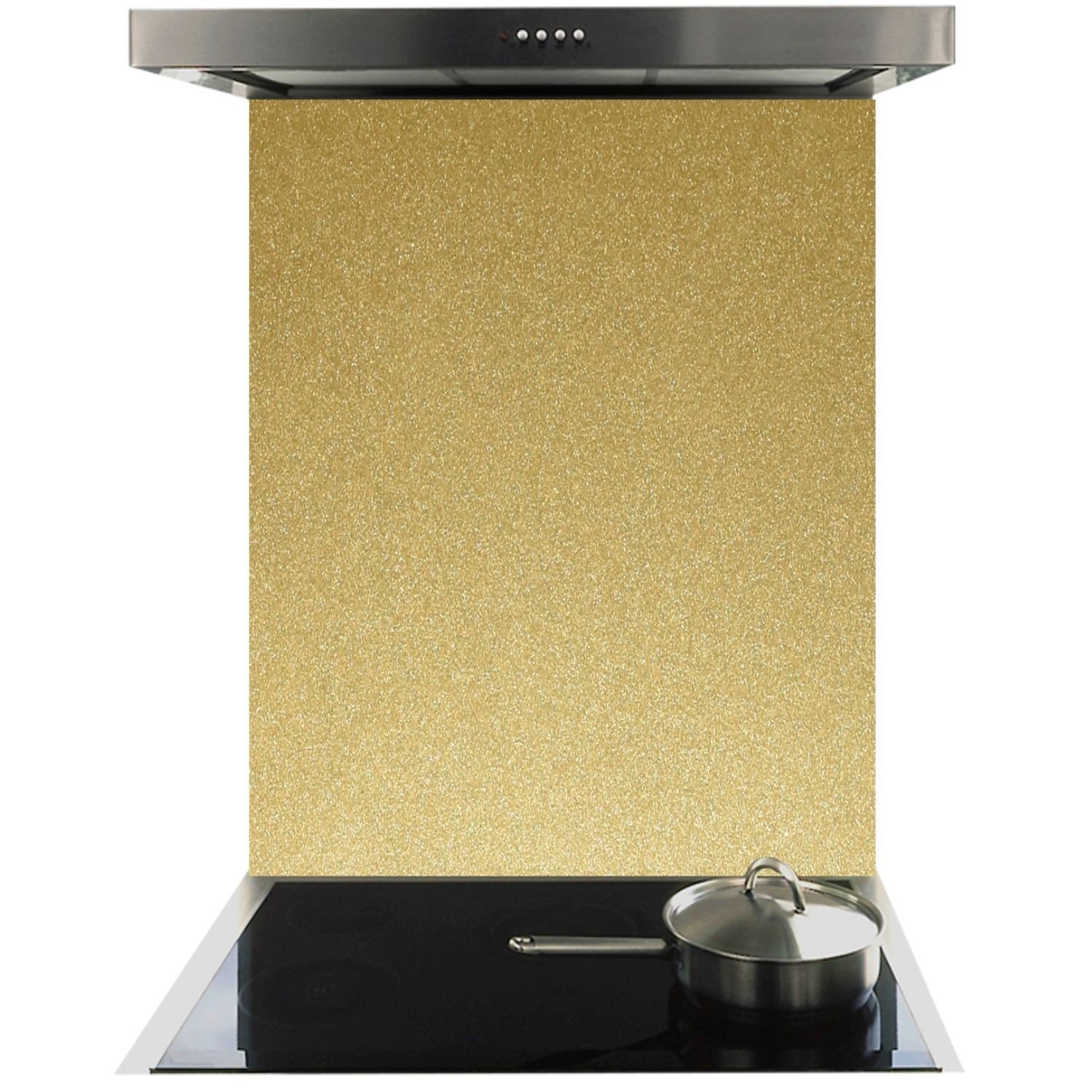 De Santii 600x750mm Toughened Glass Splashback - Brass