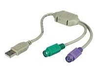Image of Microconnect USB A/2 x PS/2 PS/2 cable 0.3 m 2x 6-p Mini-DIN Grey
