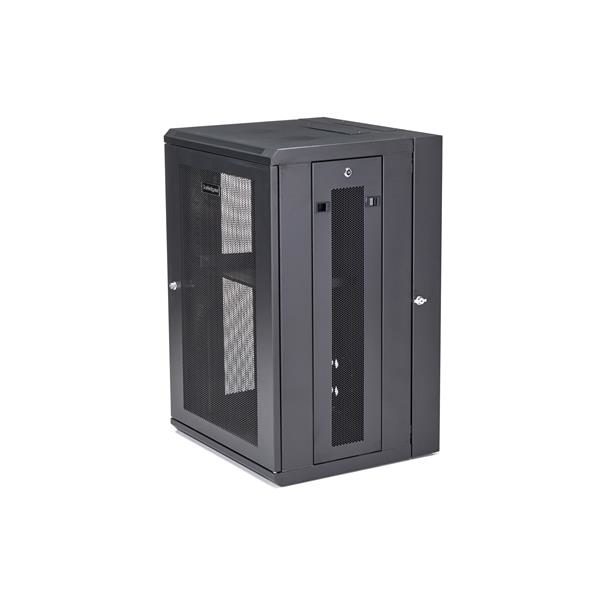 StarTech.com 18U 19&quot; Wall Mount Network Cabinet - 16&quot; Deep Hinged Locking IT Network Switch Depth Enclosure - Assembled Vented Computer Equipment Data Rack w/Shelf &amp; Flexible Side Panels