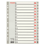 Esselte 100131 tab index Numeric tab index Polypropylene (PP) Grey