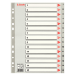 Esselte 100131 intercalaire de classement Onglet avec index numérique Polypropylène (PP) Gris