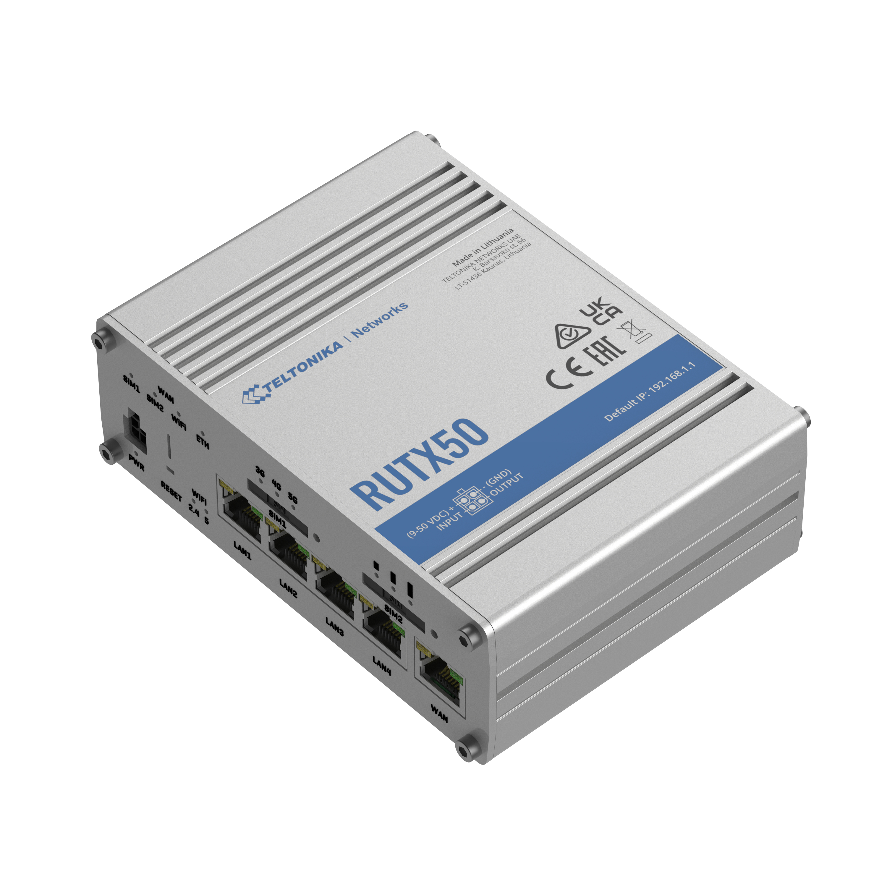 Image of Teltonika RUTX50 wireless router Gigabit Ethernet 5G Stainless steel