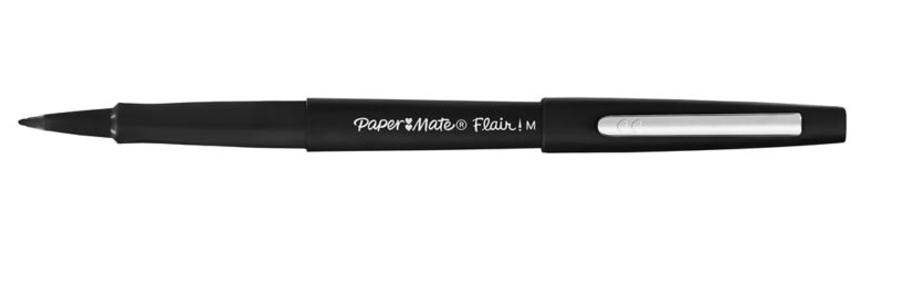 PaperMate Flair Felt Tip Pens Medium Black (Pack of 36) 2077174
