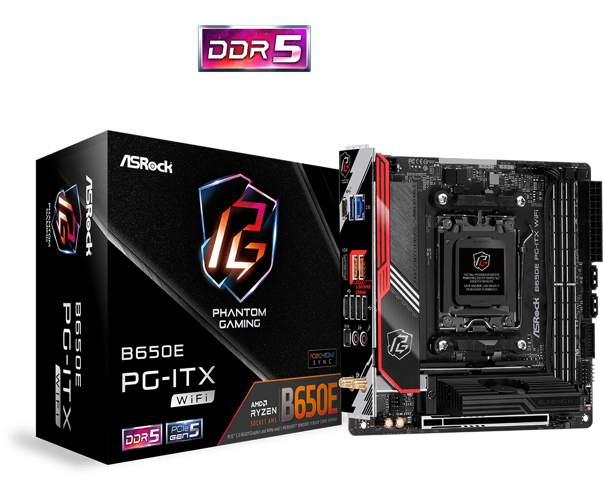 Image of Asrock B650E PG-ITX WiFi AMD B650 Socket AM5 mini ITX