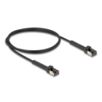 DeLOCK RJ45 Slim Network Cable Cat.8.1 U/FTP angled up to 40 Gbps black 1 m