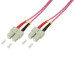 LogiLink SC/SC, 1 m fibre optic cable OM4 Pink