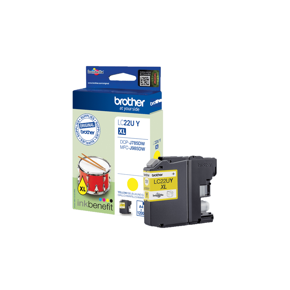 Image of Brother LC-22UY Ink cartridge yellow XL, 1.2K pages ISO/IEC 24711...