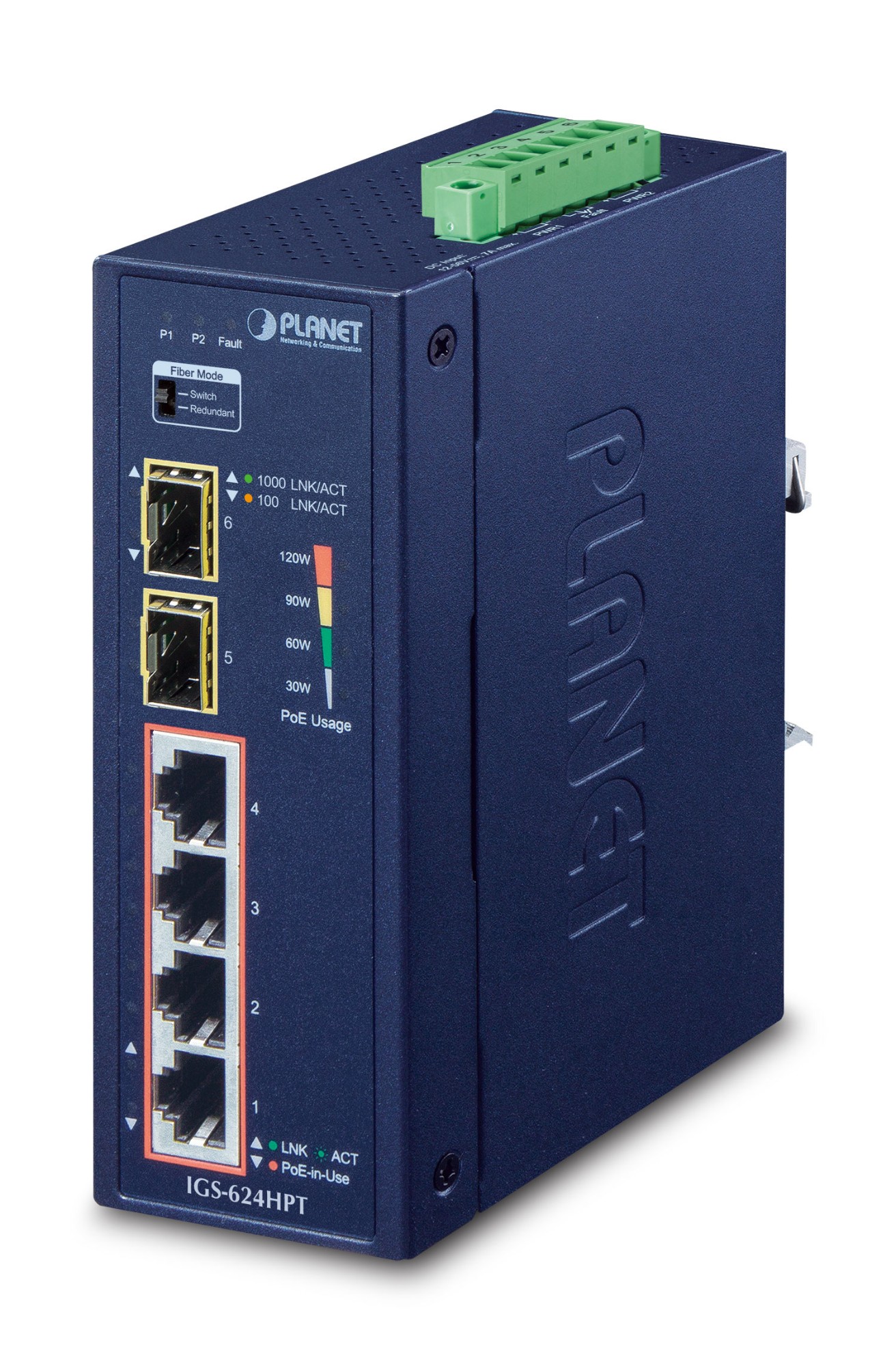 PLANET IGS-624HPT network switch Unmanaged Gigabit Ethernet (10/100/10