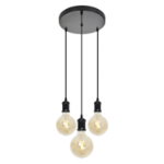 4lite Decorative 3 Light Circular Ceiling Pendant inc 3x G125 Globe Smart Bulbs