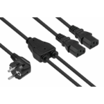 Kabelmeister SK0136-S020 electriciteitssnoer Zwart 2 m Netstekker type E+F 2 x C13 stekker