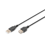 Digitus AK-300200-018-S USB-kabel USB 2.0 1,8 m USB A 0,48 Gbit/s Zwart