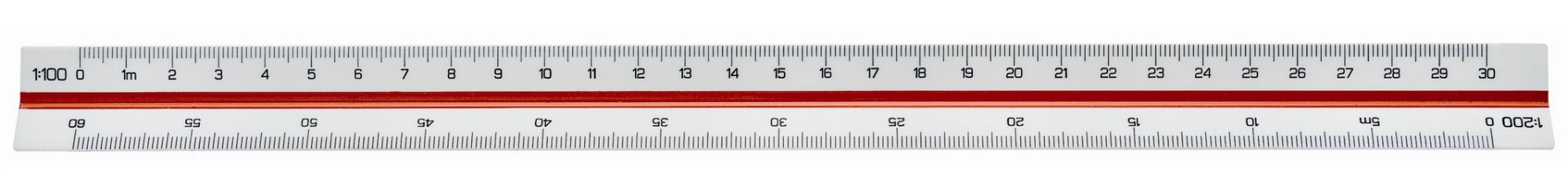 Linex Triangular Scale Ruler 1:1-500 30cm White LXH 312