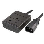 FDL IEC PLUG (C14) TO SINGLE 13A TRAILING SOCKET - 0.5M BLACK