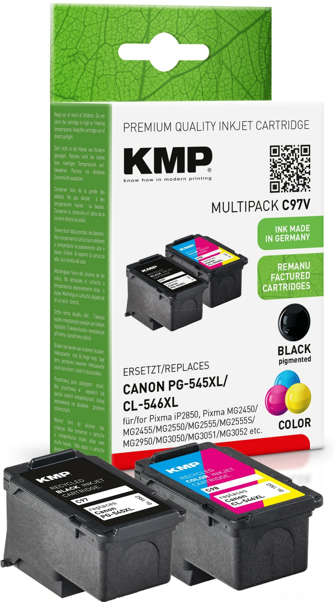 KMP C97V ink cartridge 2 pc(s) Compatible High (XL) Yield Black, Cyan, Magenta, Yellow
