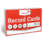 Silvine Record Cards 203x127mm Ruled White Pack of 100