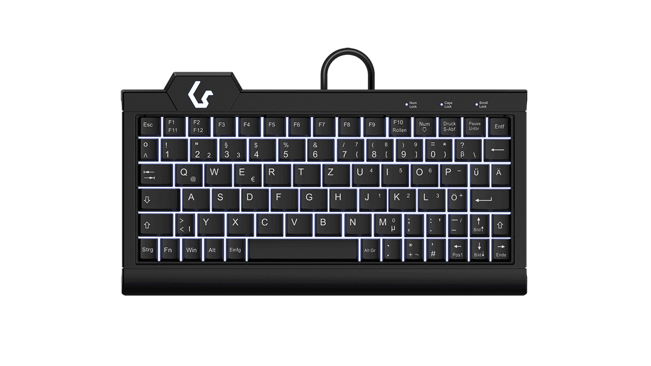 KeySonic KSK-3010ELC (DE) keyboard Home USB QWERTZ German Black