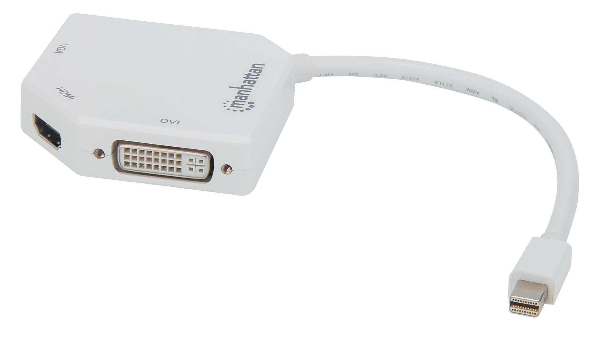 Image of Manhattan Mini DisplayPort 1.2 to HDMI, DVI and VGA Adapter Cable...