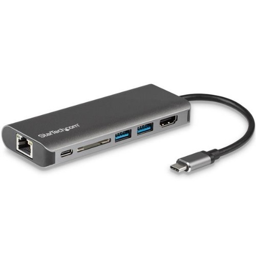 StarTech.com USB C Multiport Adapter - Portable USB-C Dock to 4K HDMI, 2-pt USB 3.0 Hub, SD/SDHC, GbE, 60W PD Pass-Through - USB Type-C/Thunderbolt 3 - NEW VERSION AVAILABLE DKT30CSDHPD3