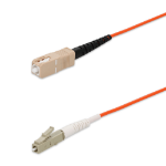 AddOn Networks 100m SC to LC Orange OM1 Simplex OFNR (Riser-Rated) MMF Fiber Patch Cable