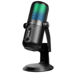 LogiLink Microphone, USB, Condenser microphone, RGB light, dual pattern, 192kHz, black