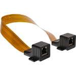 InLine Slim RJ45 cable for windows/door use, 2x RJ45 F/F, 1:1, unshielded, 0.3m