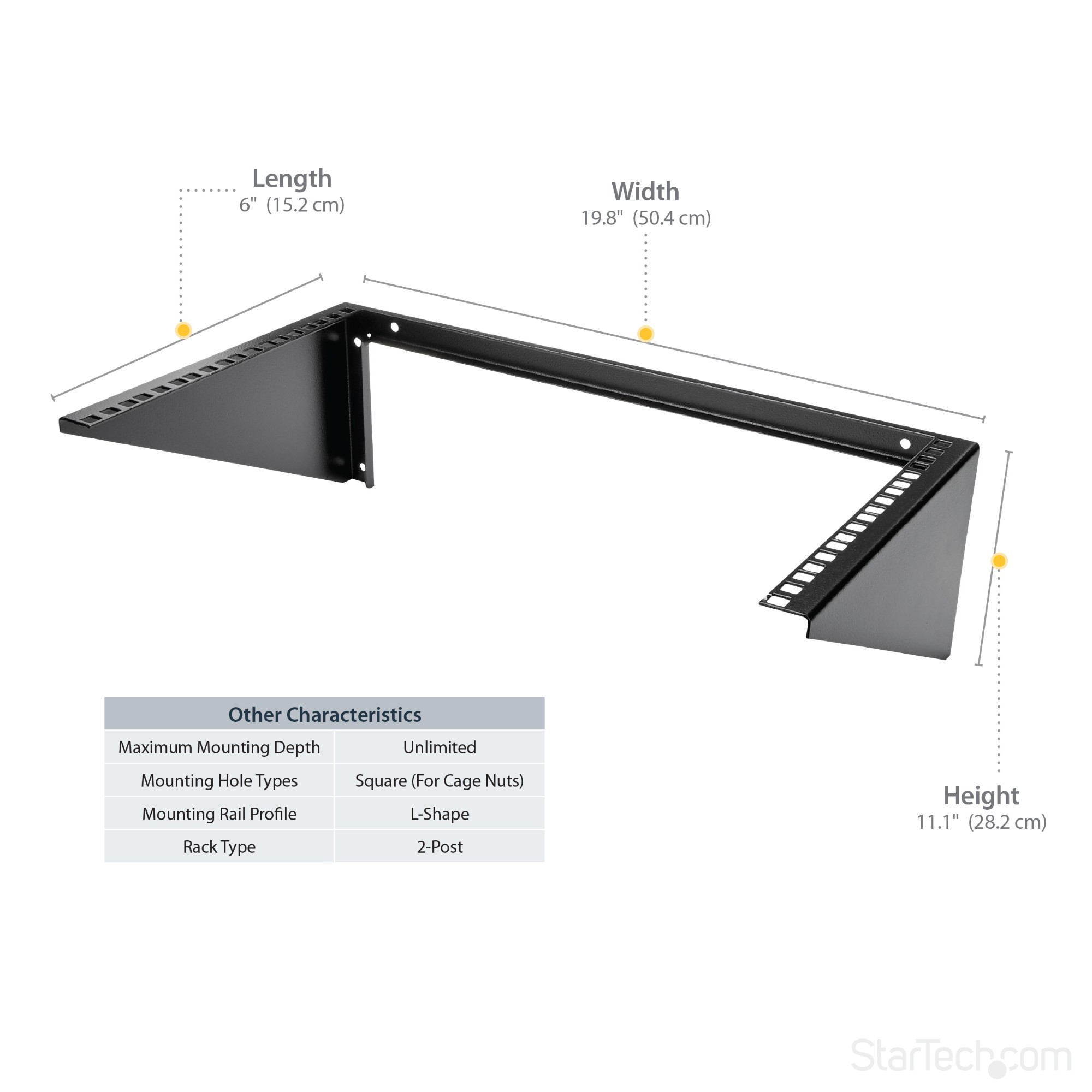 StarTech.com Vertical Wall-Mount Server Rack - Solid Steel - 6U