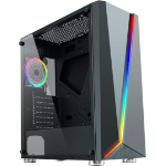 CIT 1007 RGB PC Gaming case Mid-Tower ATX, Full Tempered Glass Side Panel| Black