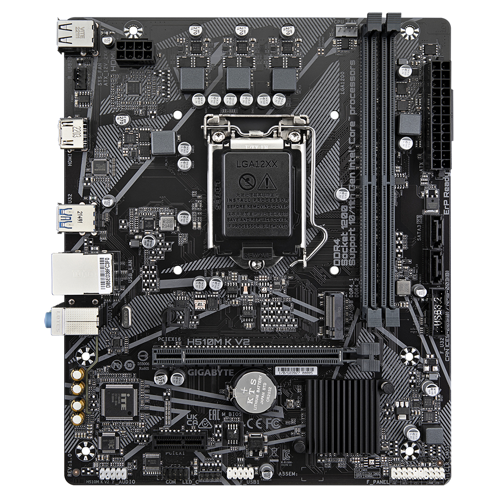 Image of Gigabyte H510M K V2 (rev. 1.0) Intel H470 Express LGA 1200 (Socket...