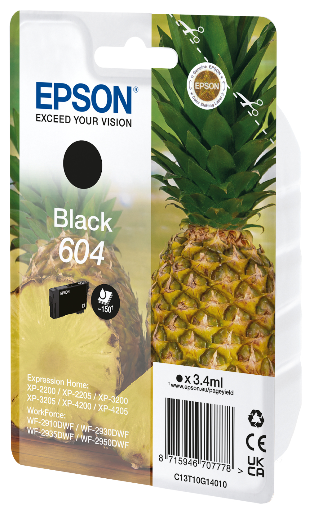 Image of Epson C13T10G14020/604 Ink cartridge black Blister, 150 pages...